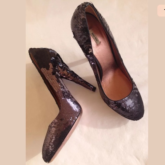 🇮🇹 MIU MIU PRADA Sequins Pumps Stiletto