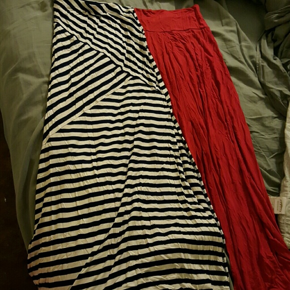 Two high slit maxi skirts