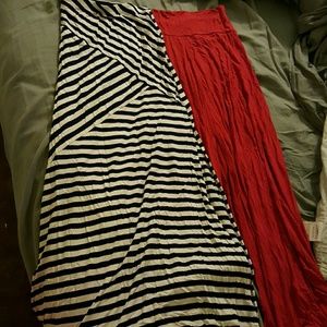 Two high slit maxi skirts