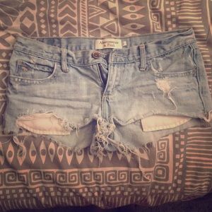 Abercrombie & Fitch distressed denim shorts