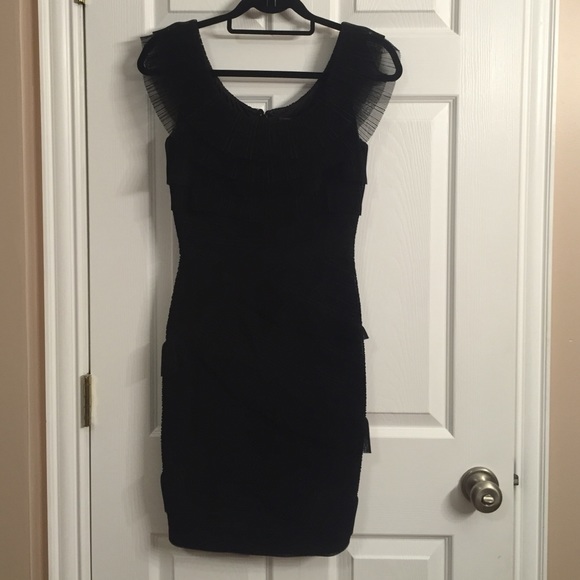 BCBGMAXAZRIA Layered Black Cocktail Dress