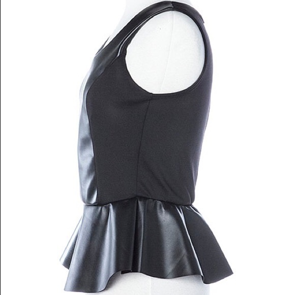 Leather Peplum Top - Picture 2 of 3