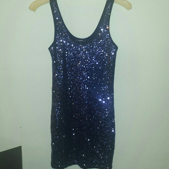 Gorgeous sequined dress by Express in blue