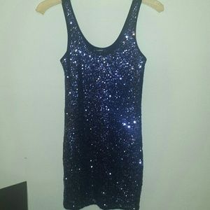 Gorgeous sequined dress by Express in blue