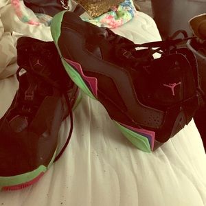 Cute black pink and green Jordan's