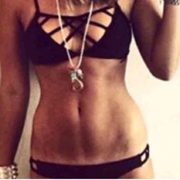 Kylie swim suit black strappy - Picture 2 of 4