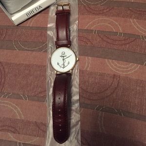 Anchor leather watch