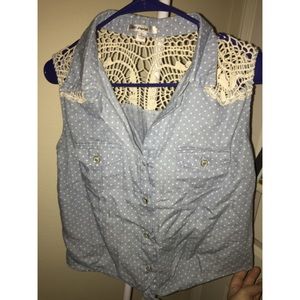 Blue spotted tank top