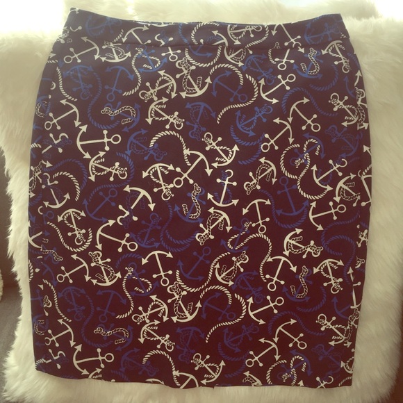 Banana Republic Navy Anchor Nautical Skirt