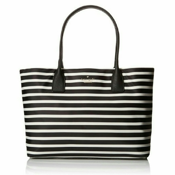 kate spade catie striped nylon tote NWT