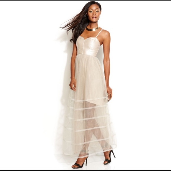 Betsey Johnson Fauxleather Illusion Gown - Picture 1 of 2