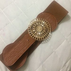 Brown and gold belt