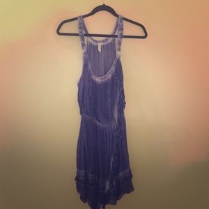 Free People Ruffle Tie-Dye Dress (Size Large)