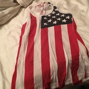 American flag razor back tank top