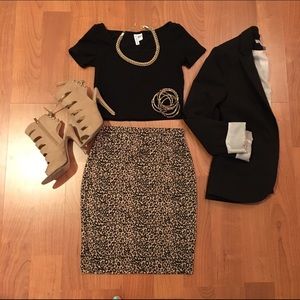 Leopard Print Pencil Skirt