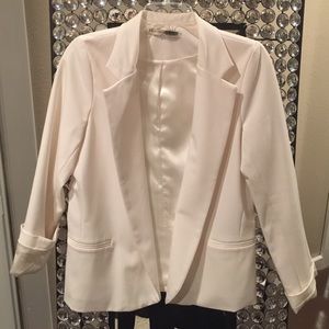 White Blazer with satin lining. Size L