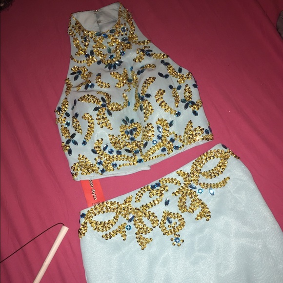 2 piece prom dress