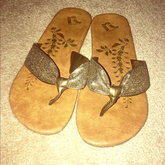 Report gold sandals