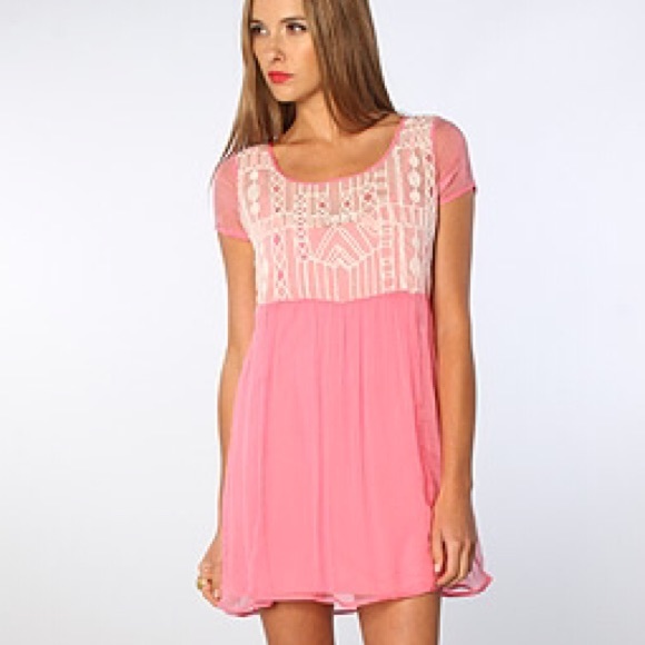 Last effort FLASH SALE Free people neon pink dress