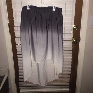 Black fade hi-low skirt