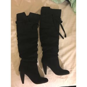 6.5 Black Mossimo Thigh High Boots