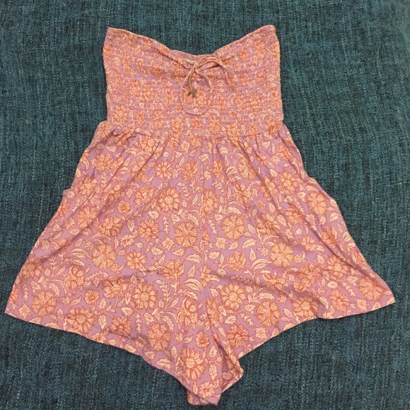 Lovely Strapless Floral Romper