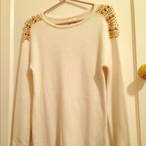 Studded White Forever 21 Sweater