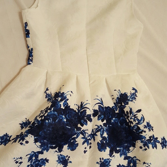 White Dress With Blue Roses ๐ - Picture 4 of 4