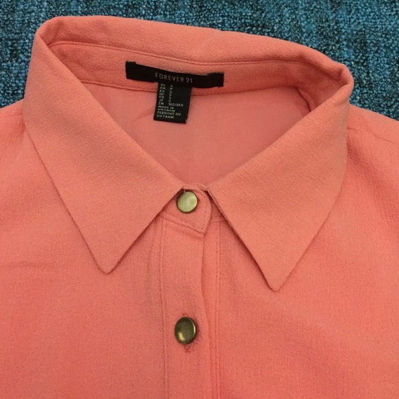 Cute Pink F21 Collared Button-Up Dress - Picture 3 of 4