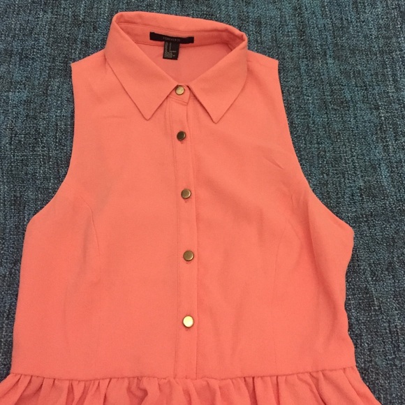 Cute Pink F21 Collared Button-Up Dress - Picture 4 of 4