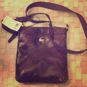 Coach Purple Alligator Leather Bag