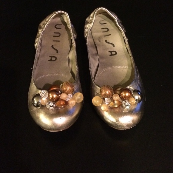 Unisa metallic beaded flats