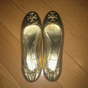New Gold Tory Burch Flats