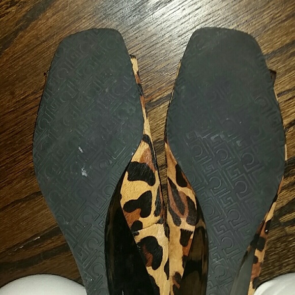 Liz Claiborne - Leopard peep toe wedges - sz10 - Picture 4 of 4