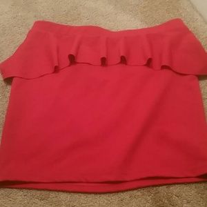 🚨SALE🚨Red Candies Ruffle Top Mini Skirt (Fitted)