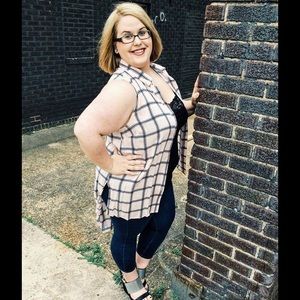 Plaid (pink & navy) Hi-Lo