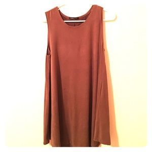Brown Suede Skater Dress