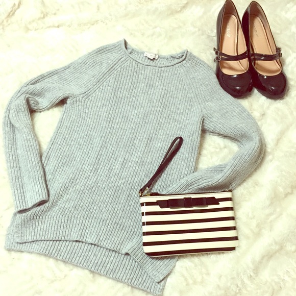 Gray cable knit sweater
