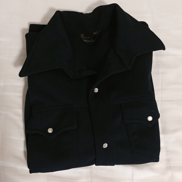 VINTAGE JCPenney Dark Navy Button Up
