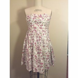 Strapless Floral Summer Dress