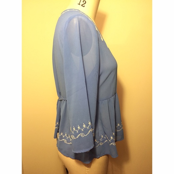 Embroidered Sheer Girly Top - Picture 2 of 4