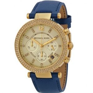 MICHAEL KORS
Gold-tone Navy Leather Ladies Watch
