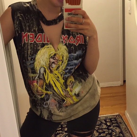 Iron maiden cut out bleached tee - Picture 2 of 2