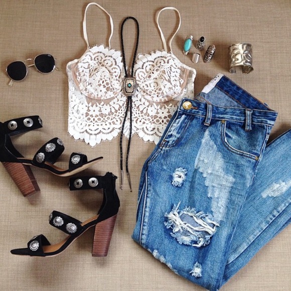 For Love and Lemons Tops - For Love and Lemons Lacey Bralette