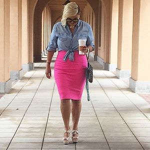 Hot Pink Pencil Skirt