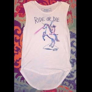 riot society cat unicorn graphic tee