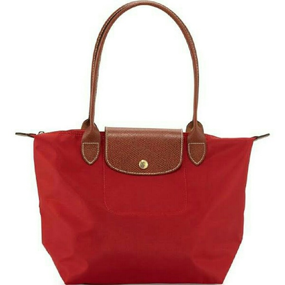 Longchamp Le Pliage Medium Shoulder Tote Deep Red