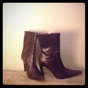 Steve Madden Wine-colored Leather Calf Boots