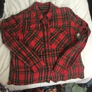 Topshop semi crop flannel