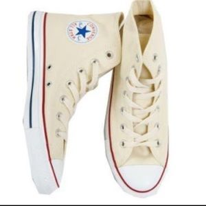 Cream high top converse worn once